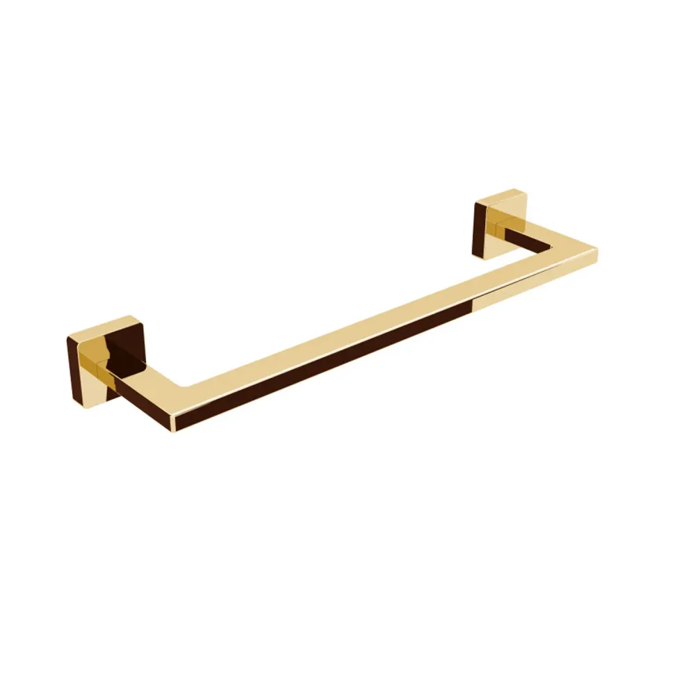 Organizador de Baño Porta toallas de latón para fijar la pared colección Dado de Lineabeta - Acero oro 340mm