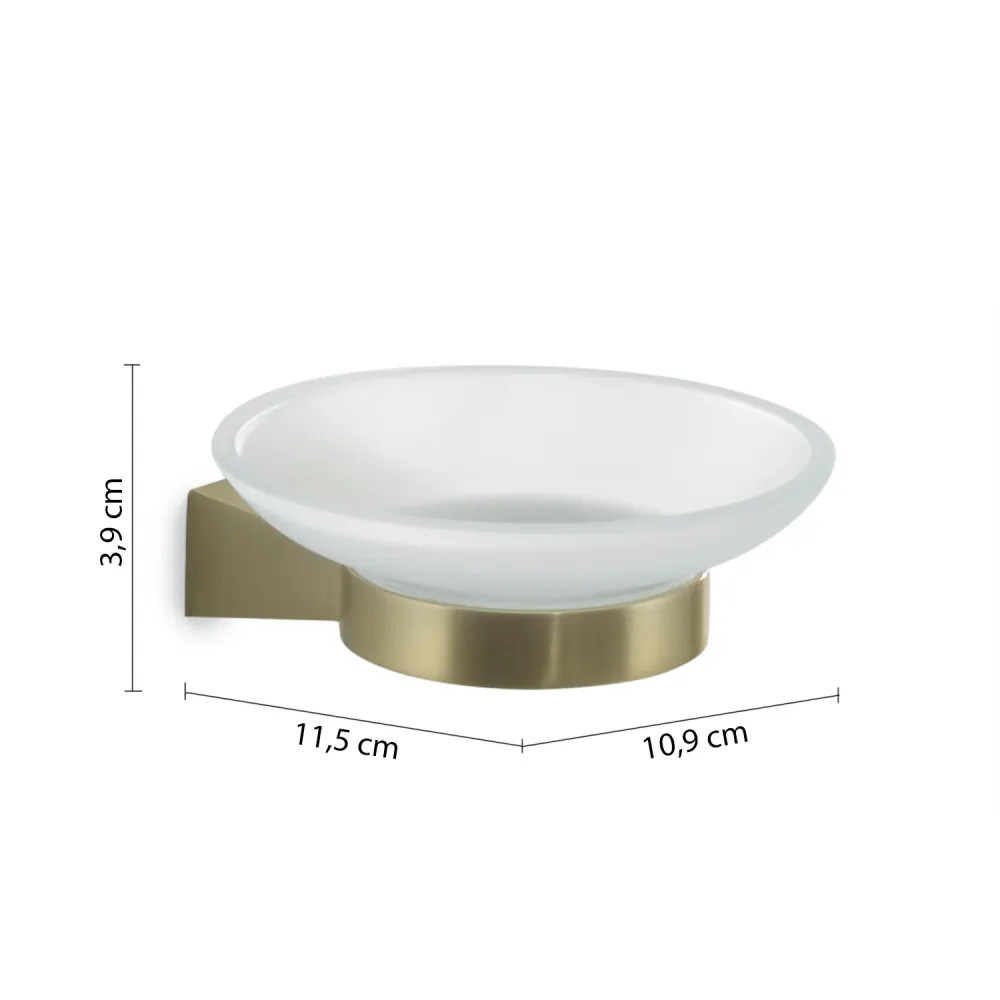 Organizador de Baño Portasapone parete Acciaio Inox Gedy serie Tonale - Oro Matt