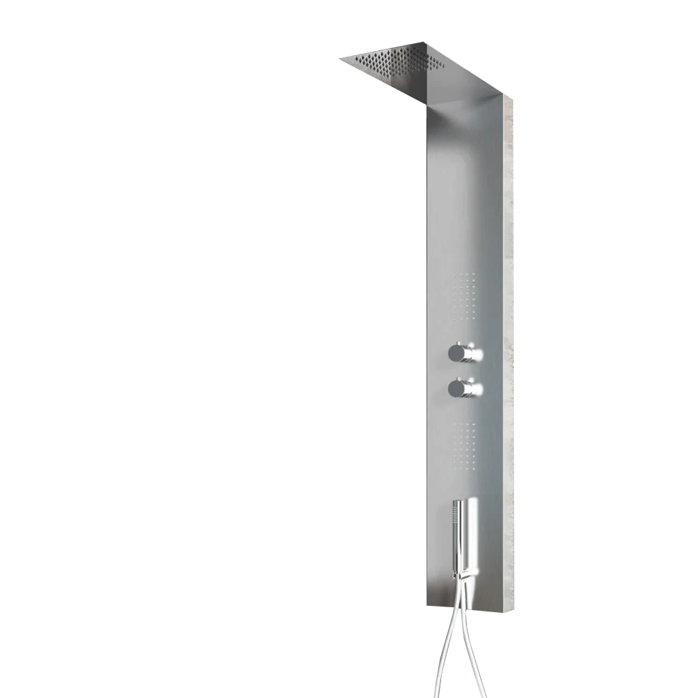 Pannello doccia multifunzionale Milano TMS 145x49 cm con soffione finitura specchio