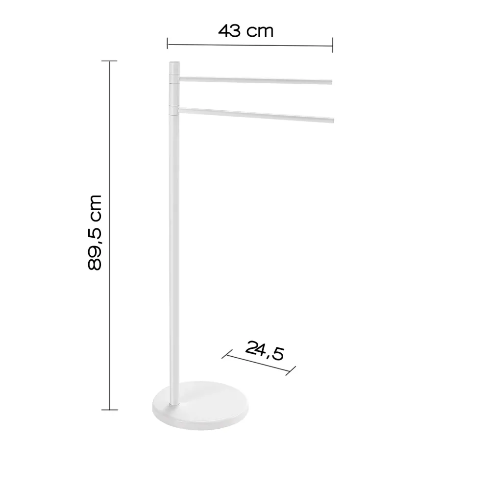Piantana porta toallas en aluminio y acero inoxidable modelo Mammolo de Gedy - Blanco