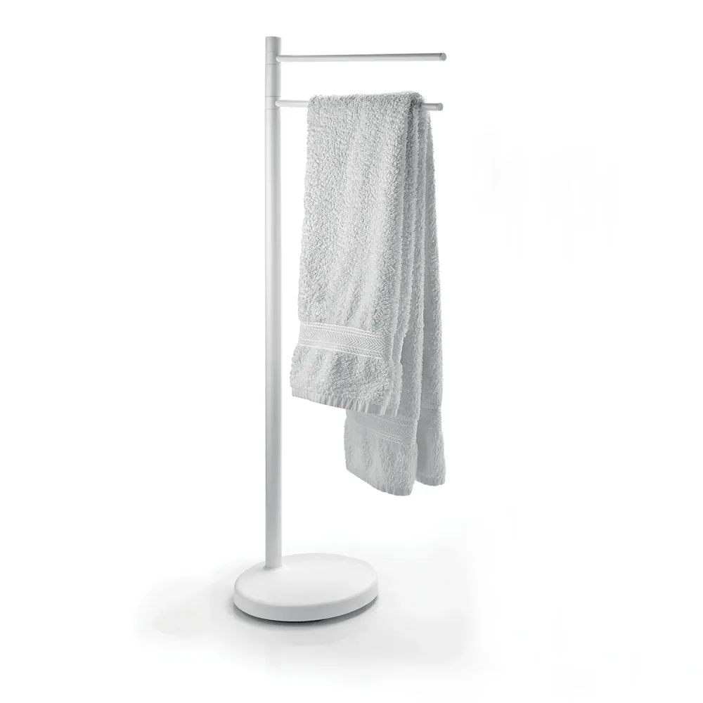 Piantana porta toallas en aluminio y acero inoxidable modelo Mammolo de Gedy - Blanco