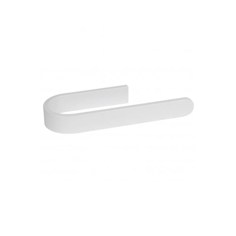 Porta asciugamani da incollo linea 'Materia' alluminio anodizzato - cm 22,8x7,6x3h - Koh-i-Noor - Bianco
