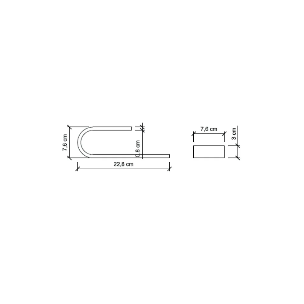 Porta asciugamani da incollo linea 'Materia' alluminio anodizzato - cm 22,8x7,6x3h - Koh-i-Noor - Bianco