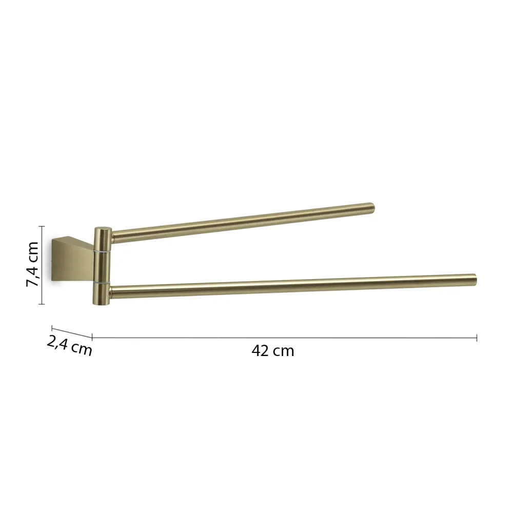 Porta asciugamani snodo Acciaio Inox Gedy serie Tonale - Oro Matt