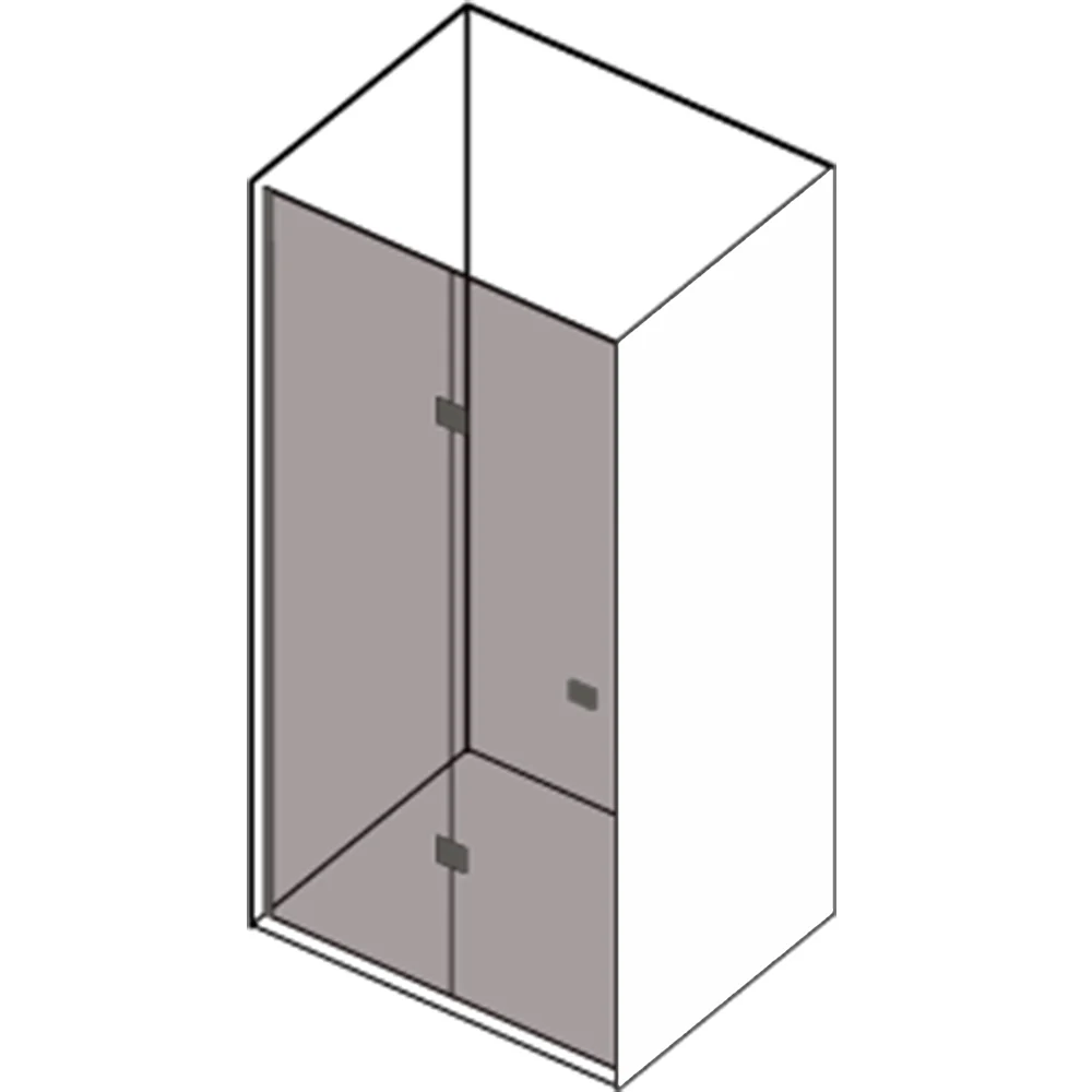 Porta doccia con apertura soffietto da 90 cm cristallo trasparente temperato da 6 mm