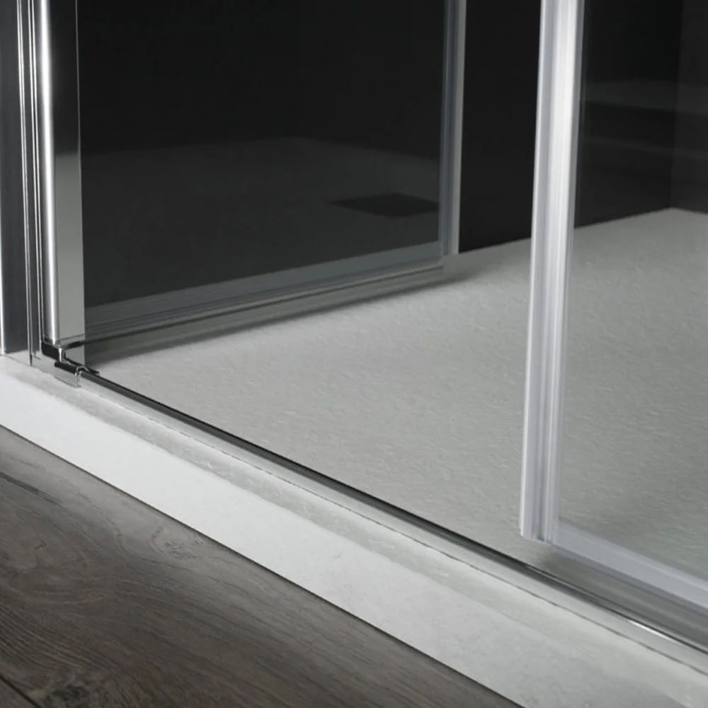 Porta doccia modello Ermes con apertura saloon da 105 cm cristallo trasparente temperato 6 mm