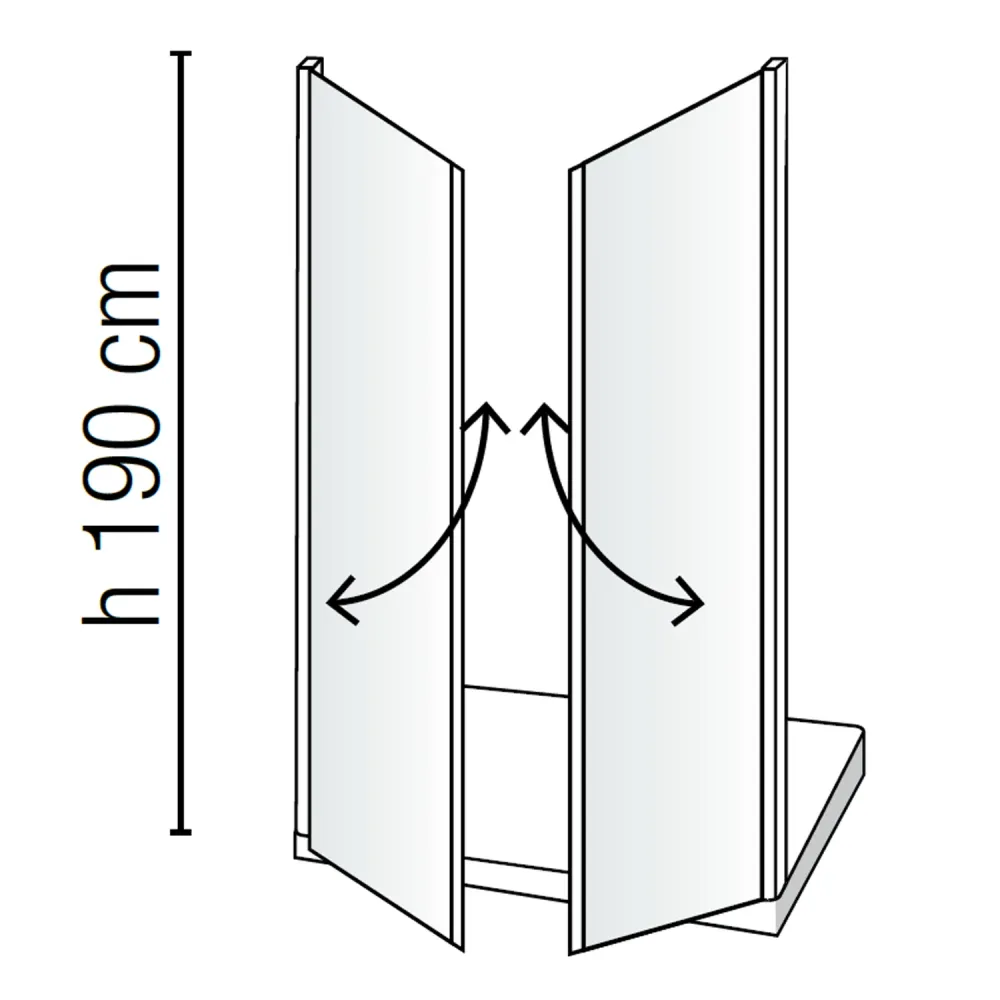 Porta doccia modello Salina due ante battenti cm 80 cristallo temperato trasparente