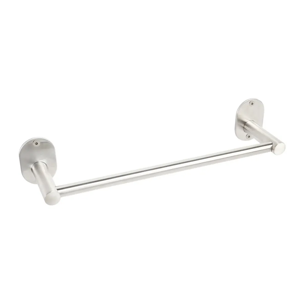 Porta toallas en acero inoxidable cepillado, fijación con tornillos incluidos o pegamento línea Blizz Metaform cm 50 Acero...