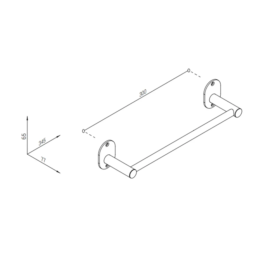 Porta toallas en acero inoxidable cepillado, fijación con tornillos incluidos o pegamento línea Blizz Metaform cm 30 para...