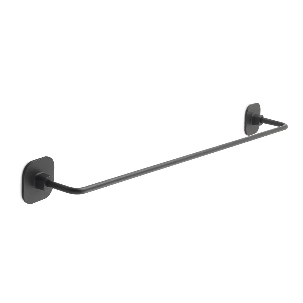 Porta toallas 60 cm en acero inoxidable y cromall Teide de Gedy - Negro Mate para Baño Moderno