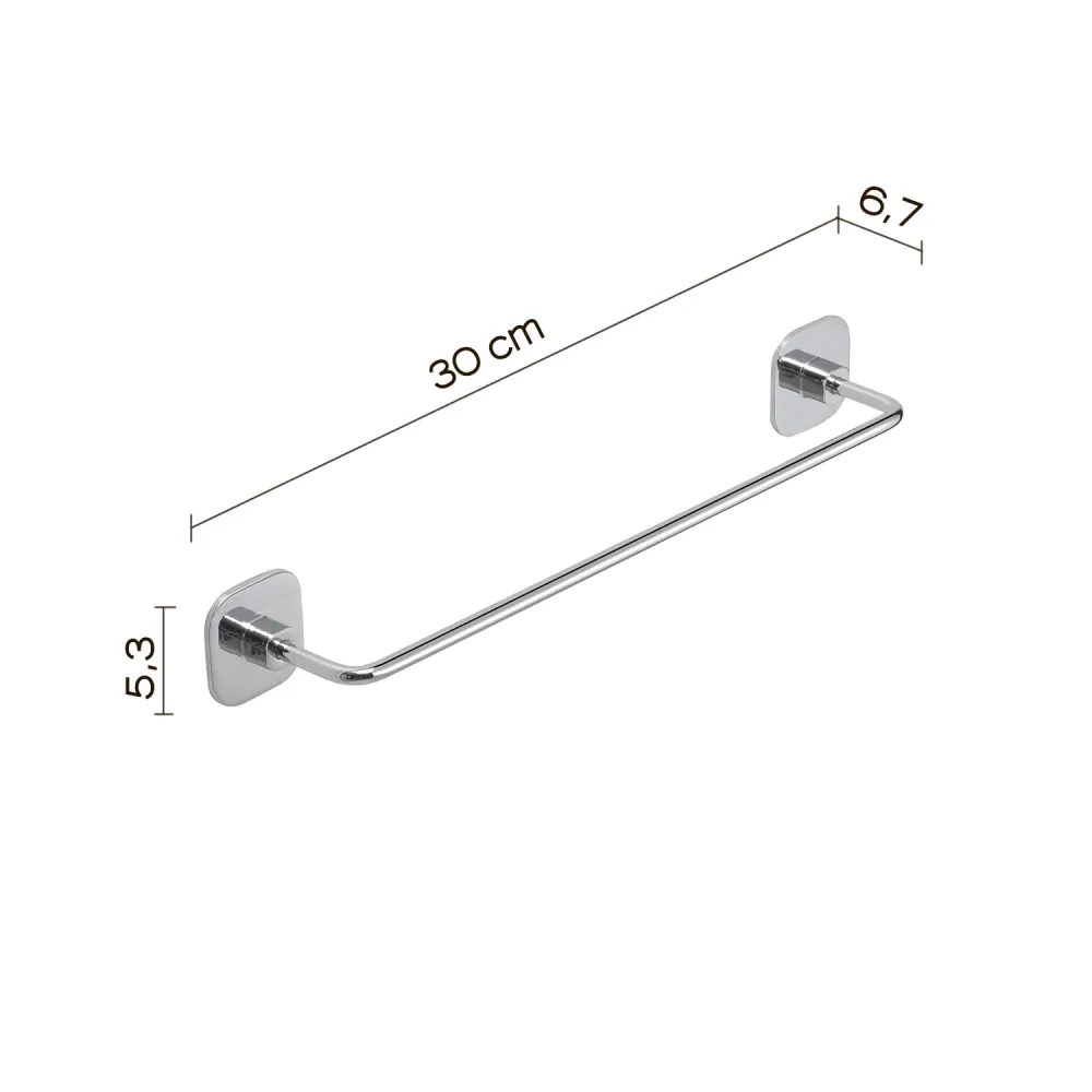 Porta toallas 30 cm en acero inoxidable y cromall Teide de Gedy - Cromado con Garantí de 2 ños