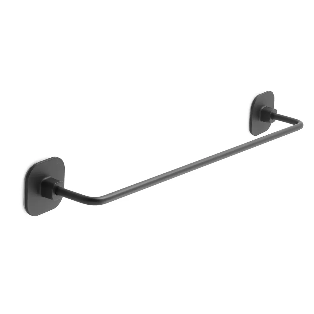 Porta toallas 45 cm en acero inoxidable y cromall Teide de Gedy - Negro Mate Acero Cromado