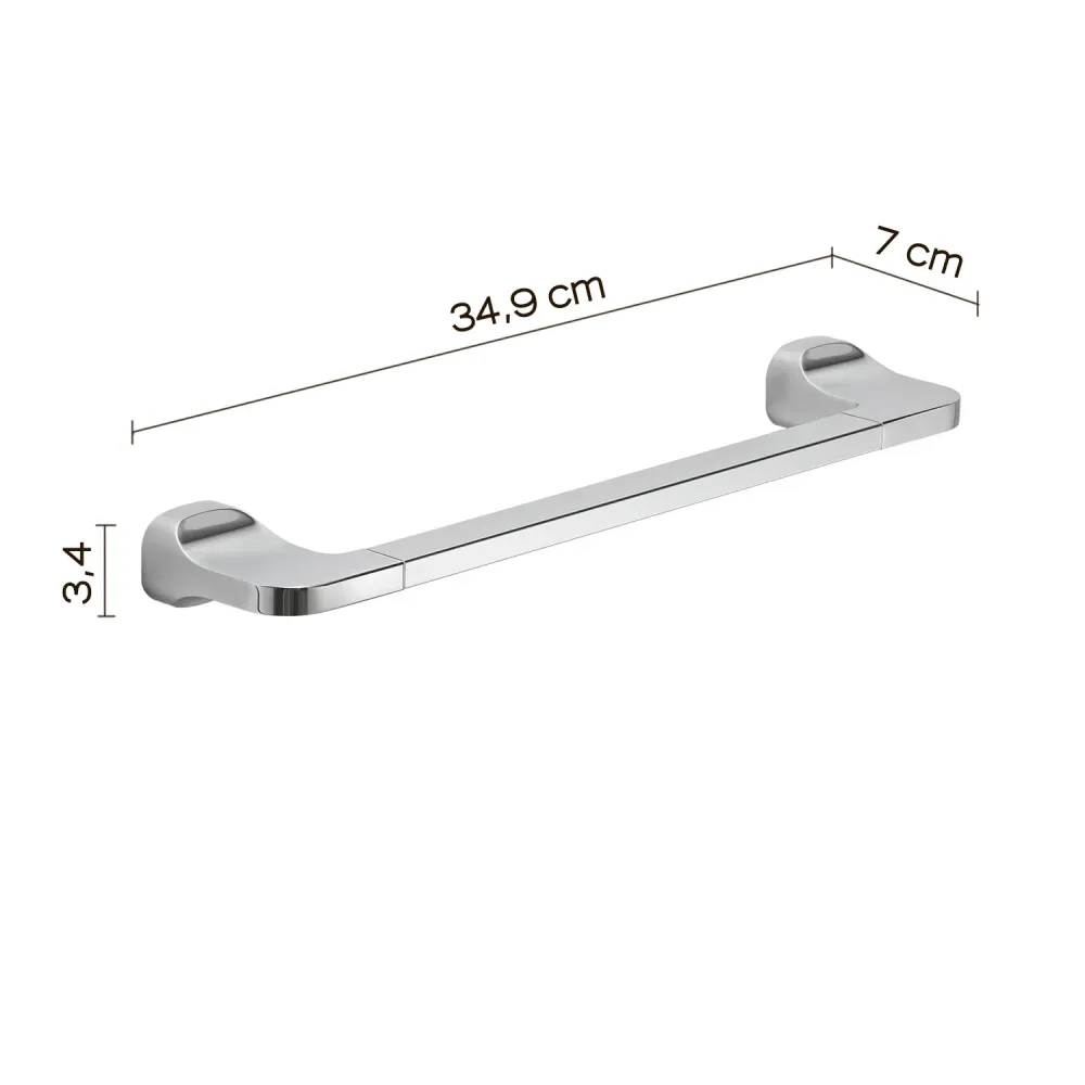 Porta toallas 35 cm en Acero Inoxidable Gedy serie Stelvio - Cromado con Garantí de 2 ños