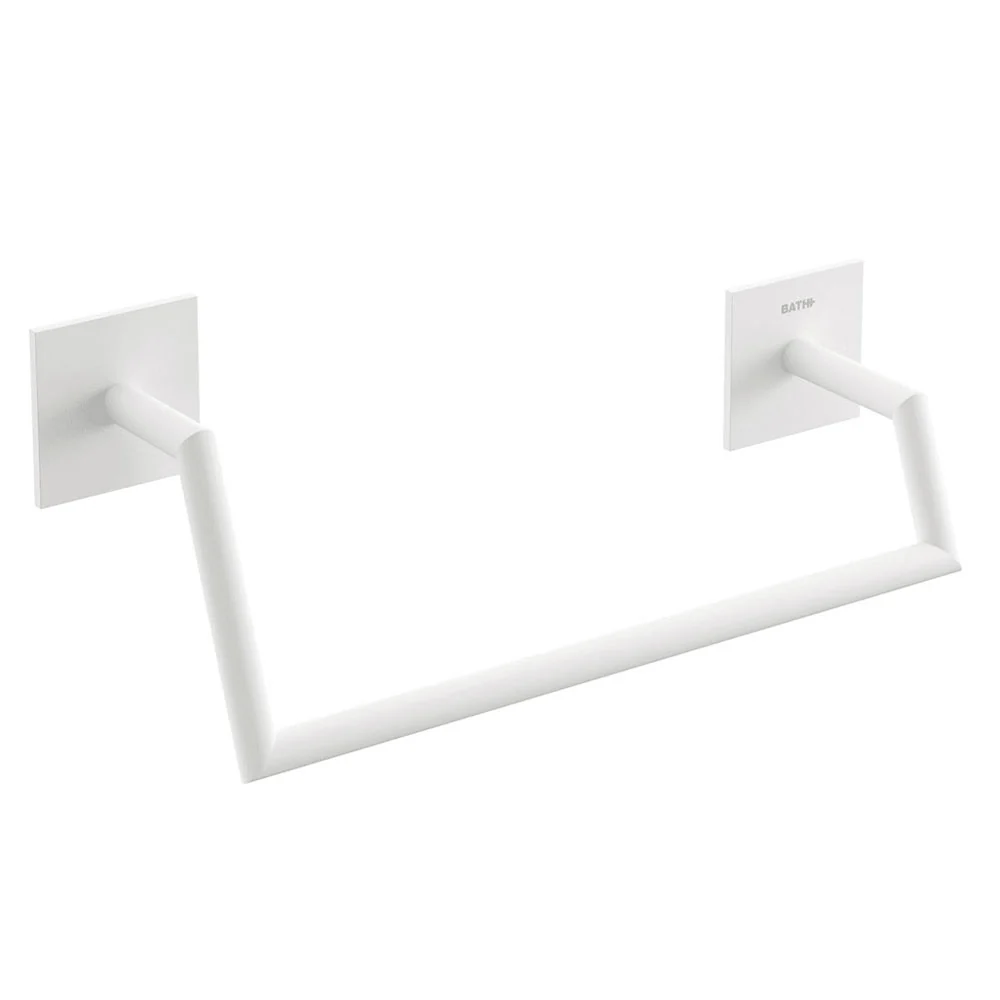 Porta toallas adhesivo de latón pintado de la colección 'Stick' de Cosmic - cm 25,5x10x7 - Blanco Set de 4 Piezas