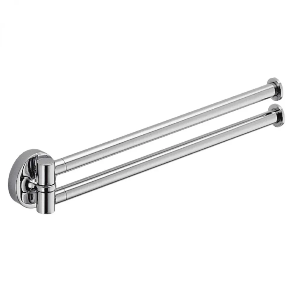 Porta toallas de doble articulación en latón cromado luminoso colección Plus de Colombo Design para Renovación de Baño