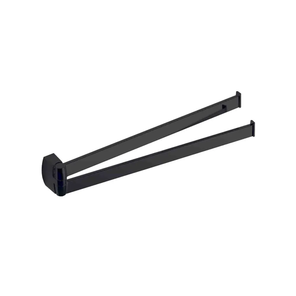 Porta toallas doble articulación en latón negro colección Trenta de Colombo Design Set de 4 Piezas