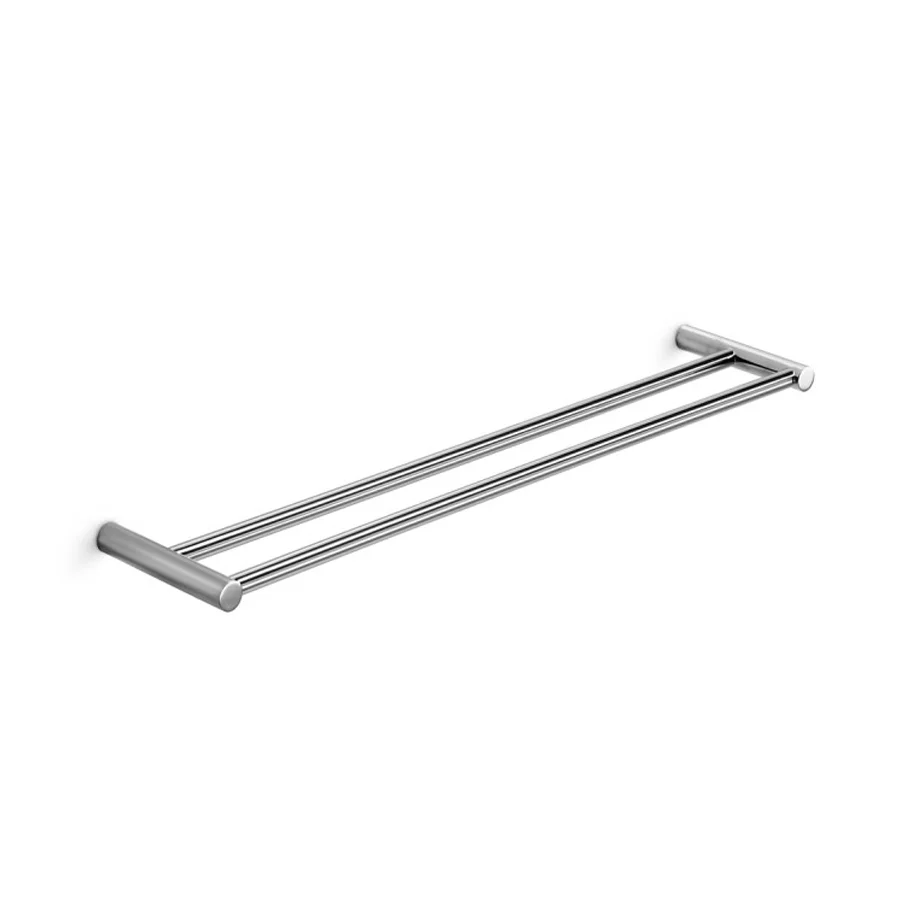 Porta toallas doble Lineabeta Picola con fijaciones pared en latón cromado cm 60 para Baño Moderno