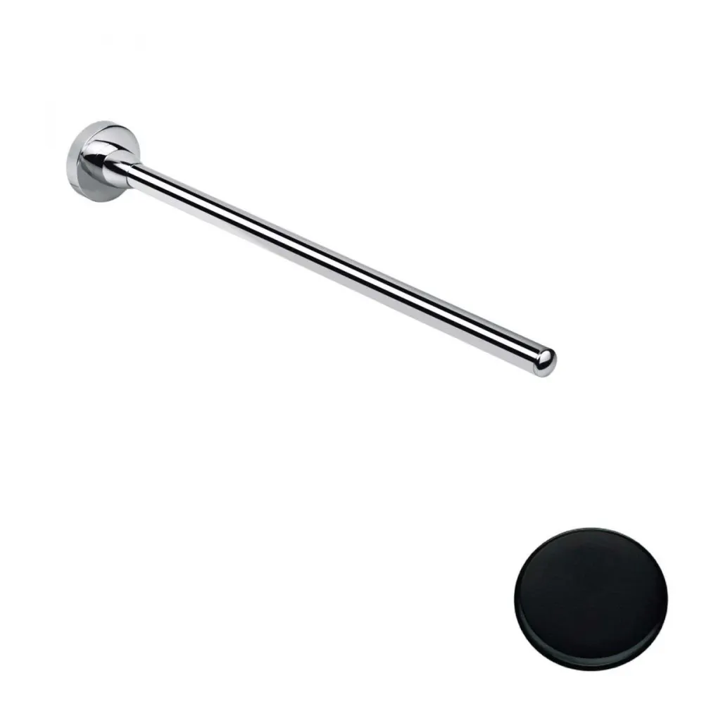 Porta toallas fijo cm 34 Negro Mate Colombo Design colección Básica Con fijación taco y con pegamento con kit no obligatorio