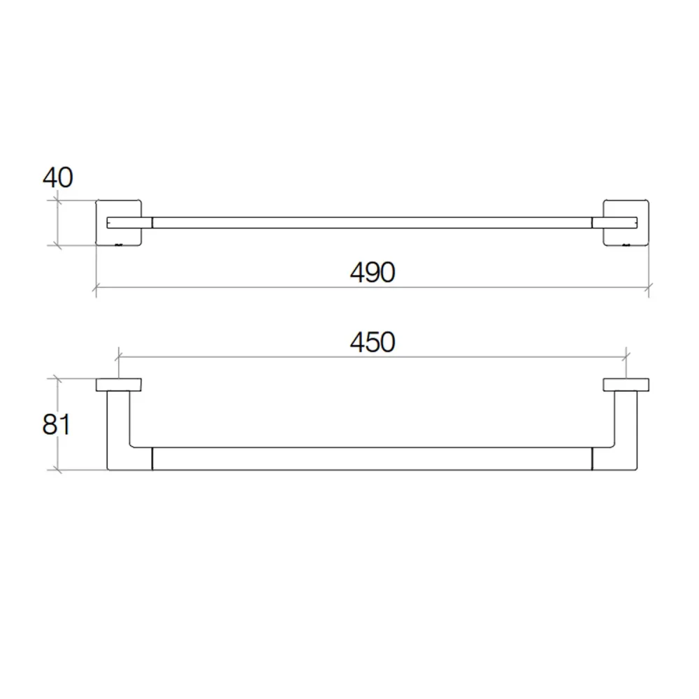 Porta toallas de latón para fijar la pared colección Dado de Lineabeta - Metálico cromo 490mm