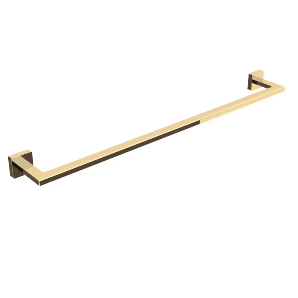 Porta toallas de latón para fijar la pared colección Dado de Lineabeta - Acero oro 640mm
