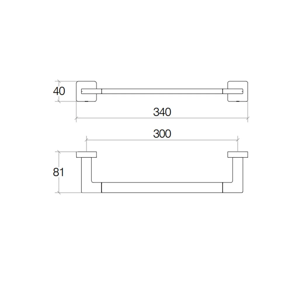Porta toallas de latón para fijar la pared colección Dado de Lineabeta - Acero negro mate 340mm