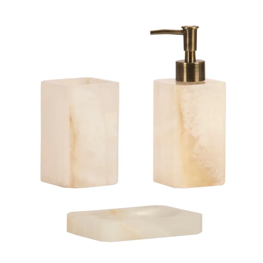 Portacepillos de cuarto de baño de mármol blanco para Organización
