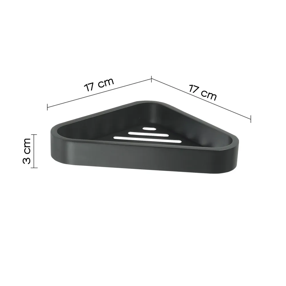 Portaoggetti angolare doccia Acciaio Inox AISI 304 e Cromall Outline di Gedy - Nero Matt
