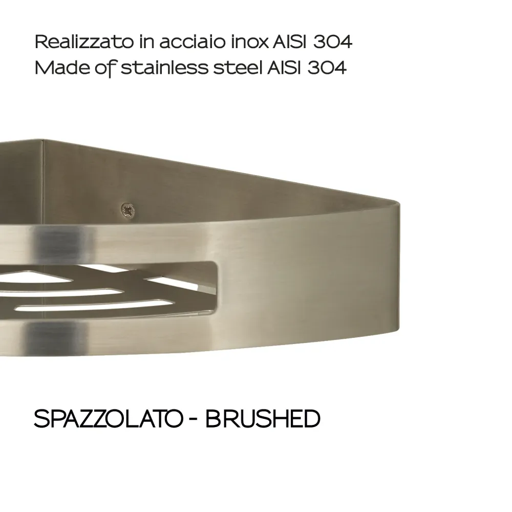 Portaoggetti doccia angolare Nerva di Gedy Acciaio Inox - Spazzolato
