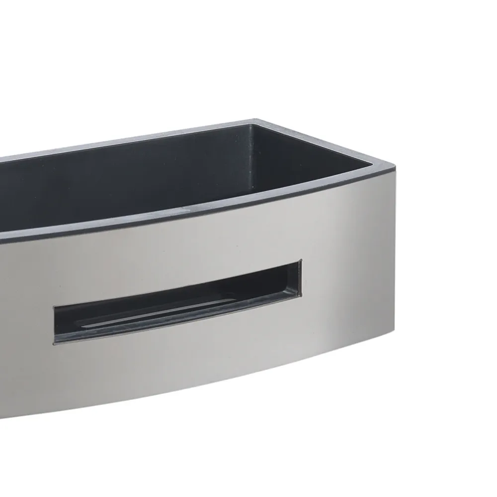 Portaoggetti rettangolare doccia modello Poseidon di Gedy Acciaio Inox - Nero/Lucido
