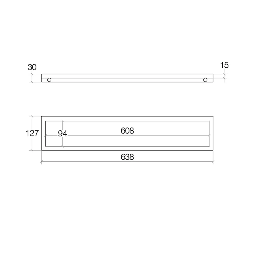 Portarrollos de Toilet Estante/porta toallas de madera de bambú para fijar la pared de Lineabeta - 638mm
