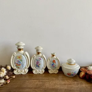 Portarrollos de Toilet Flacons de salle de bain en porcelaine décoration florale moulures