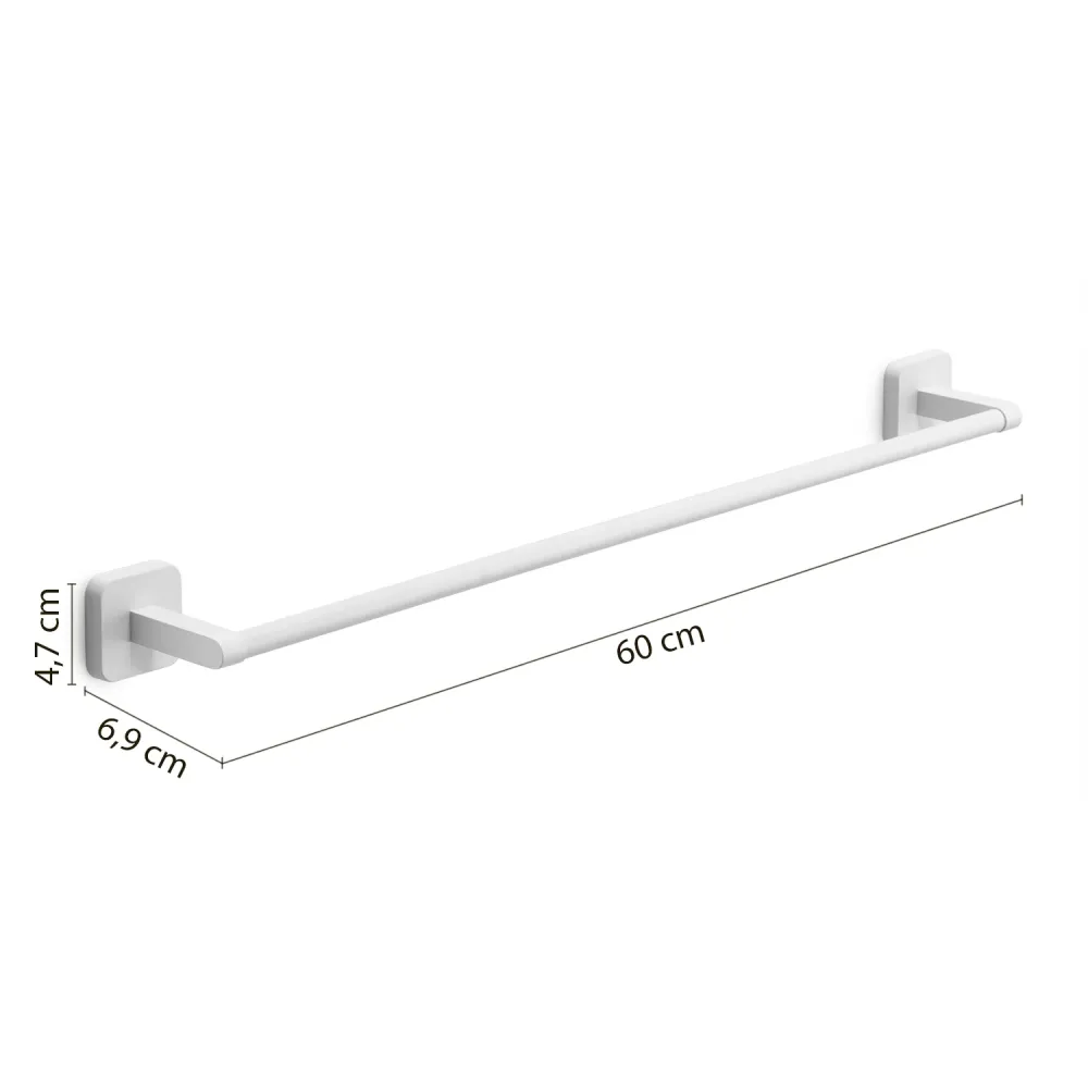 Portasalviette 60 cm Gedy modello Tonga 60x6.9xH4.7 cm - Bianco Matt