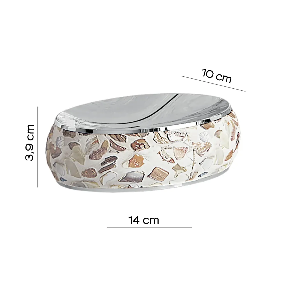 Portasapone ceramica e madreperla Gedy serie Marina - Crema