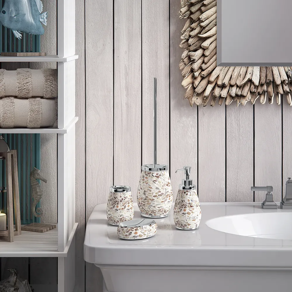 Portasapone ceramica e madreperla Gedy serie Marina - Crema