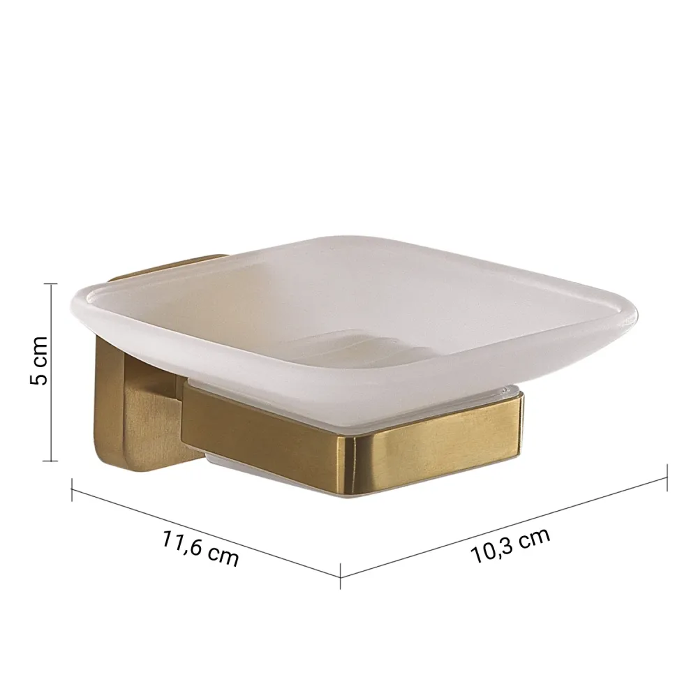 Portasapone Gedy modello Tonga 10.3x11.6xH5 cm - Oro Matt