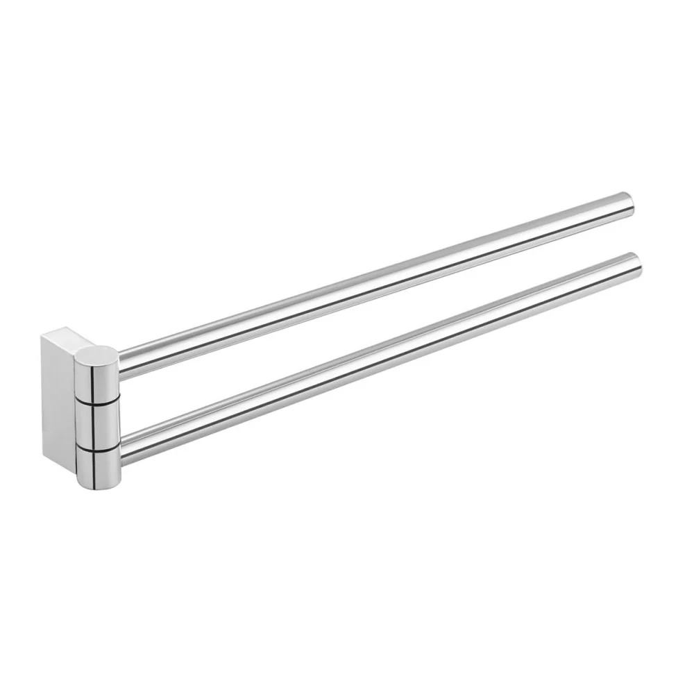 Premium de Lujo Porta toallas con doble articulación suspendido en latón de la colección 'Project' de Cosmic 41 cm - Cromado