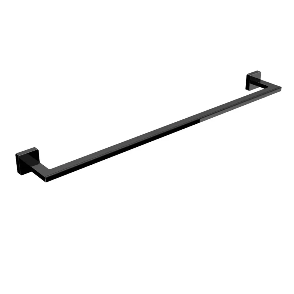 Premium de Lujo Porta toallas de latón para fijar la pared colección Dado de Lineabeta - Metálico negro mate 640mm
