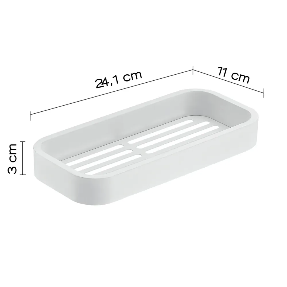 Premium de Lujo Portaoggetti doccia rettangolare Outline di Gedy - Bianco Matt versione outlet