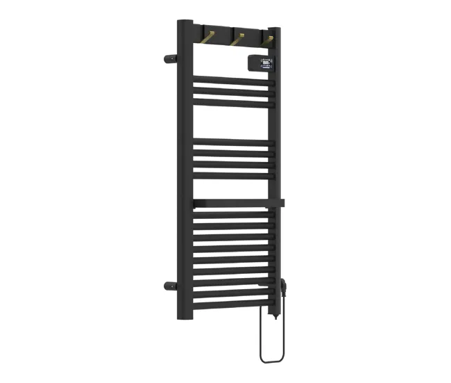 Radiador toallero eléctrico mural Uvdal 500W 16 tubos aluminio 105x50cm - Negro