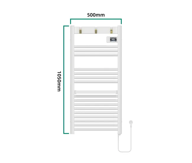 Radiador toallero eléctrico mural Uvdal 500W 16 tubos aluminio 105x50cm - Blanco