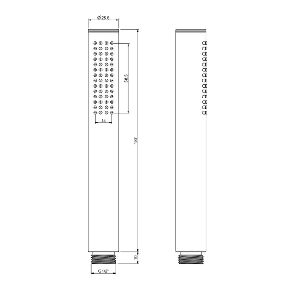 Set doccia con soffione tondo 25 cm e doccino cromato Collezione Distinguido Shower