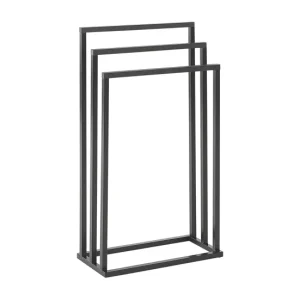 Toallero de acero negro/madera oscura 45 x 84 cm CHARRAS