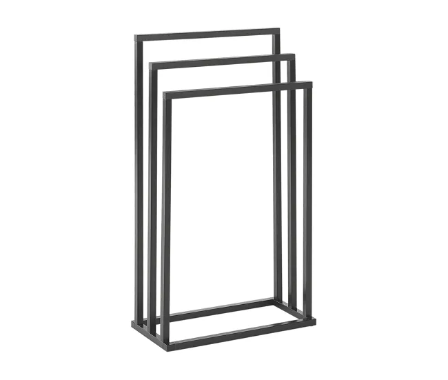 Toallero de acero negro/madera oscura 45 x 84 cm CHARRAS