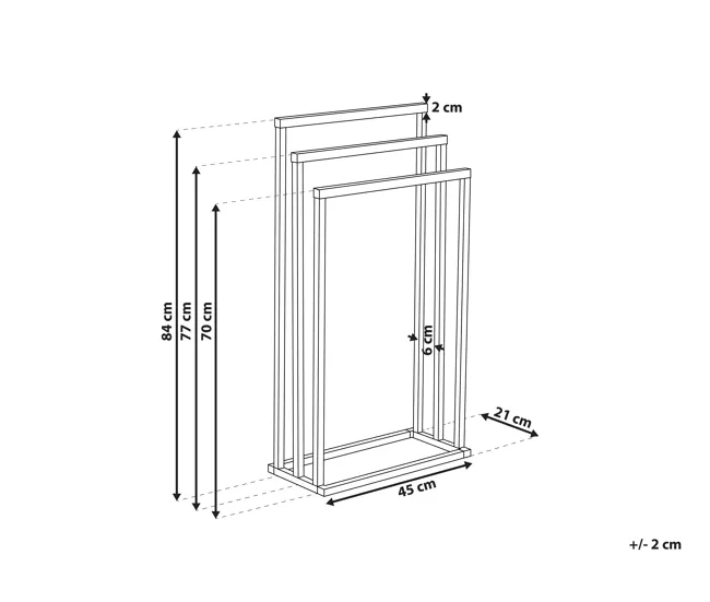 Toallero de acero negro/madera oscura 45 x 84 cm CHARRAS