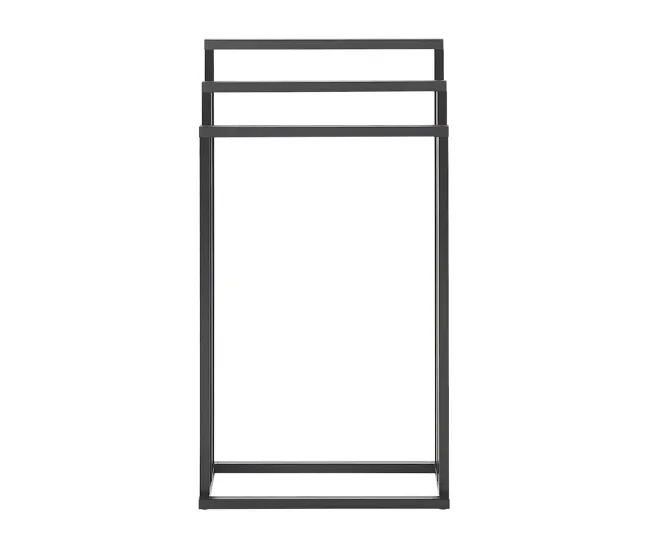 Toallero de acero negro/madera oscura 45 x 84 cm CHARRAS