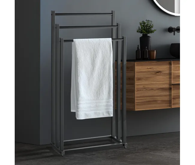 Toallero Anoka Acero Negro 22X45X85 cm