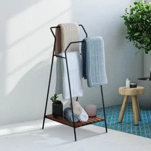 Toallero Atlanta Acero Honey Wash-Negro