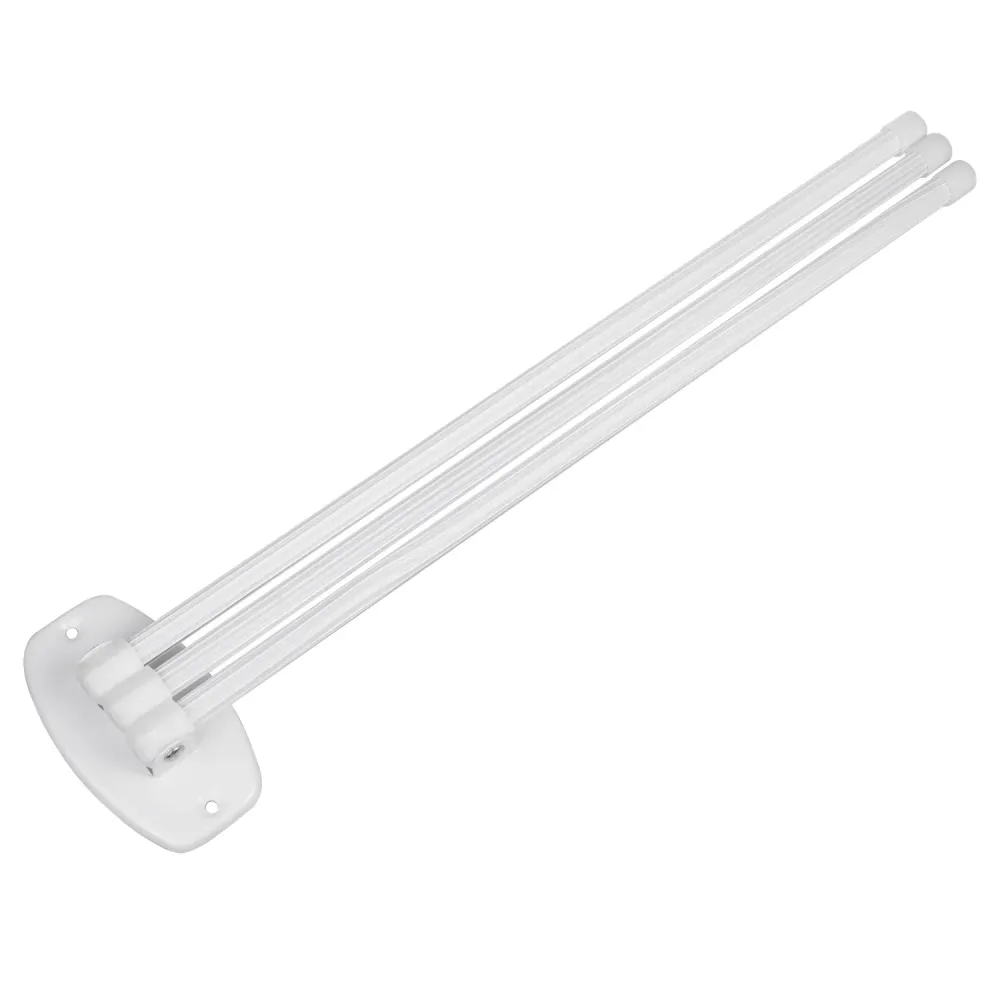 Toallero en barra con brazos móviles incl. kit de montaje blanco