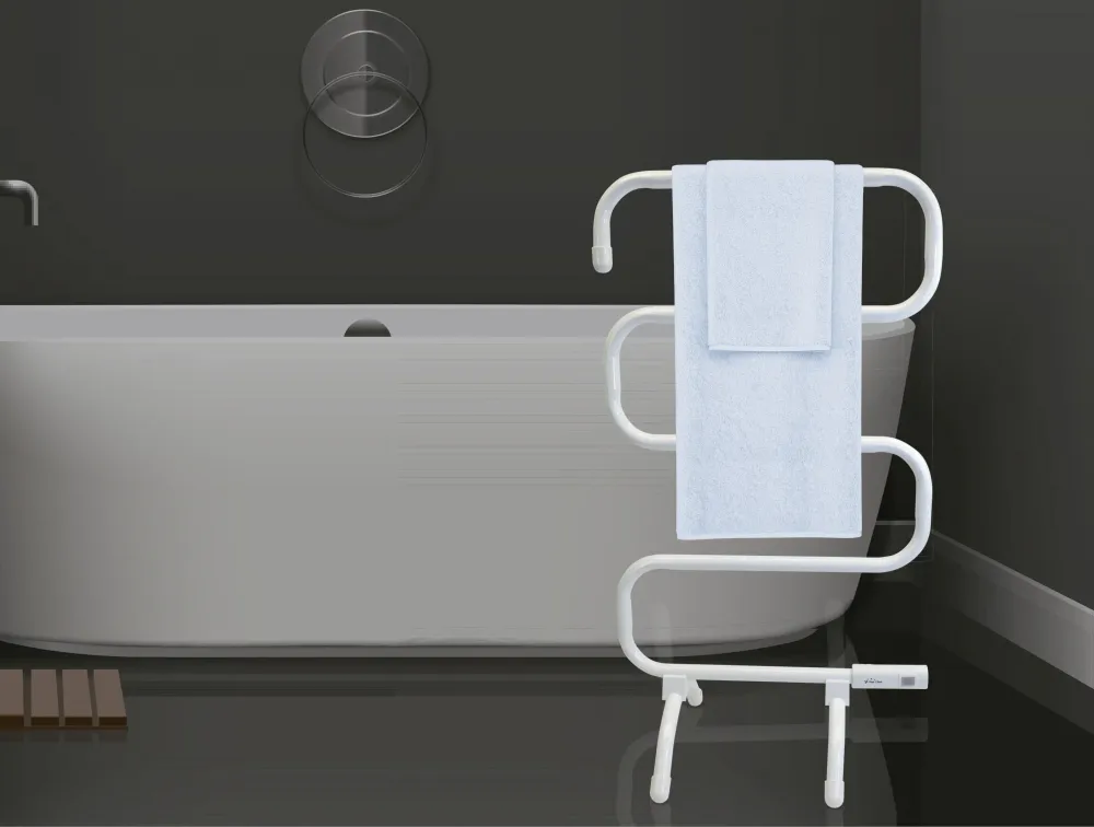 Toallero blanco con diseño actual de aluminio