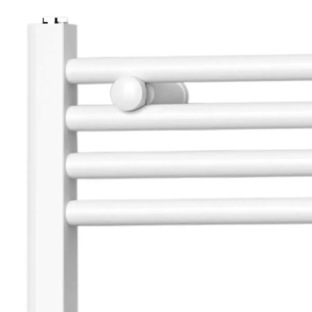 Toallero calefactor hidráulico para baño 1230x450 mm distancia entre ejes 400 mm en acero pintado blanco